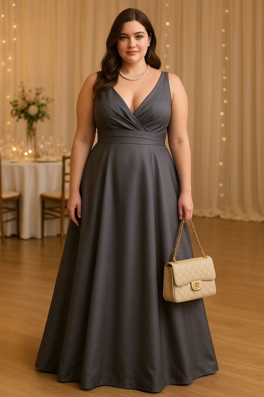 Vineyard Collection Grey Maxi Dress event, wedding , mother of bride Size 16